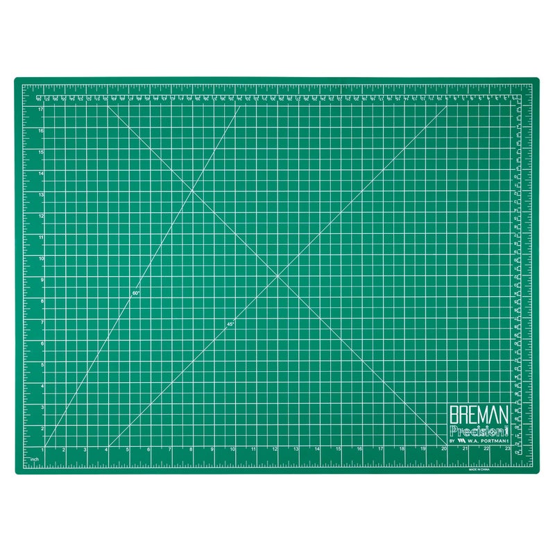 Breman Precision 18x24 Inch Self Healing Cutting Mat â€“ 2-Sided 5-Ply PVC Green/Black Cutting Mats for Crafts, Sewing, Quilting & DIY Projects with Durable Non-Slip Surface & Precise Grid Lines - Image 1
